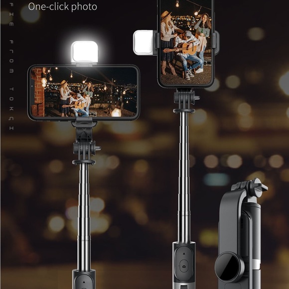 5 in 1 and 2 Mode for Camera and Smart Phone Selfie Stick. With Led Light - Picture 13 of 16